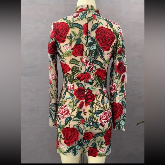 (Last 1)💗Celine Rose lace embroidered mini bodycon party dress - Picture 5 of 6